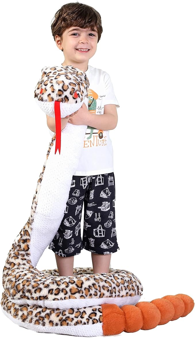 IKASA Giant Snake Stuffed Animal Plush Toy,106" Large Rattlesnake Cute Jumbo Soft Toys