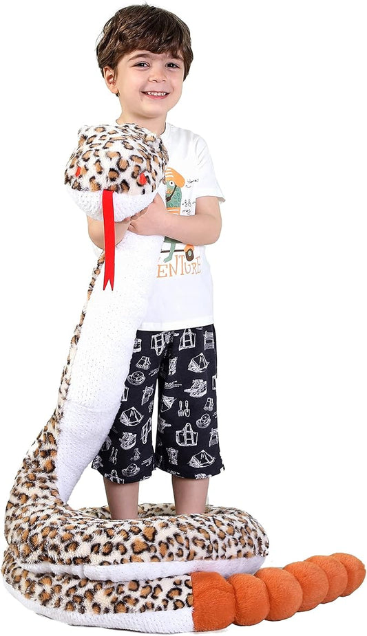 IKASA Giant Snake Stuffed Animal Plush Toy,106" Large Rattlesnake Cute Jumbo Soft Toys