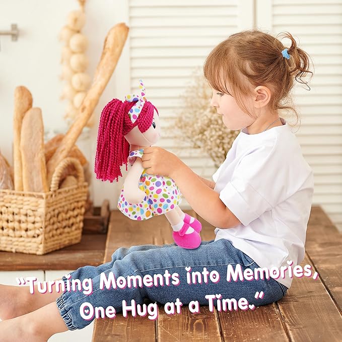 June Garden 14" Snuggle Cuties Bella - Soft Cuddly Plush Doll Gift for Girls
