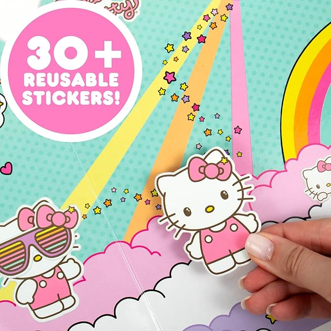 Hello Kitty Puffy Sticker Playset, Includes Over 50 Hello Kitty Reusable Book Stickers