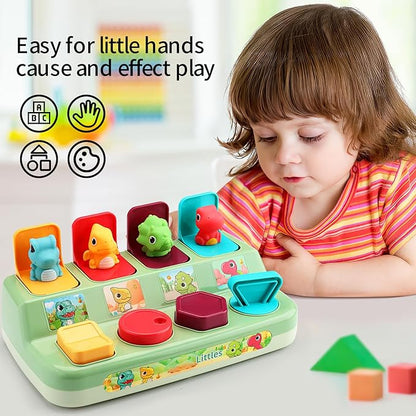 Interactive Pop Animal Up Pals Baby Toy - Learning Infant Toy for Sorting Colors and Dinosaur- Activity Toy for Babies, Toddlers 18+ Months