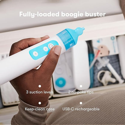 Frida Baby Electric NoseFrida Nasal Aspirator for Baby, Nose Sucker for Allergy Relief for Baby & Toddler 3 Suction 2 Silicone