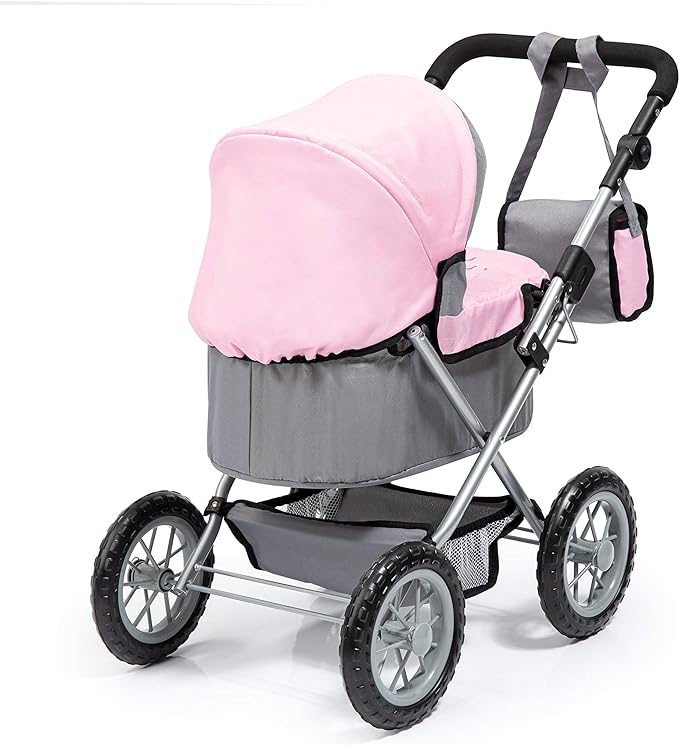 Bayer Design Baby Doll Trendy Pram in Grey/Pink, 67 x 41 x 68 centimeters 1300800