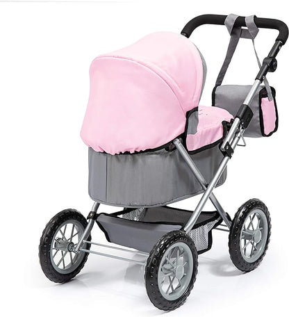 Bayer Design Baby Doll Trendy Pram in Grey/Pink, 67 x 41 x 68 centimeters 1300800