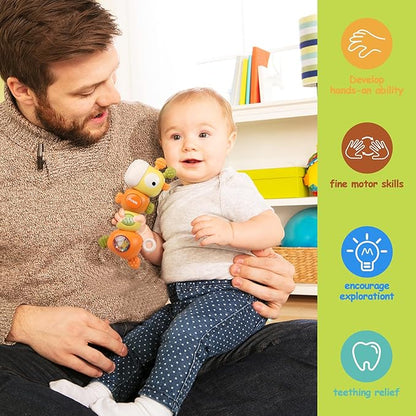 Montessori Baby Teething Sensory Toys, Newborn Rattle Toys 0 3 6 9 12 18 Months 6 to 12 Months 1 2 3 Years