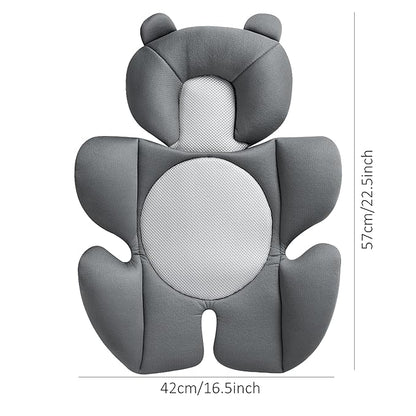 Baby Support Cushion - Breathable 3D Mesh Infant Insert for Strollers, Car Seats, High Chairs, and More - Perfect for Newborns (Grey)