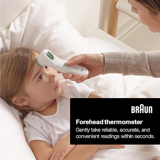 Braun Forehead Thermometer - Digital Thermometer with Professional Accuracy and Color Coded Temperature Guidance