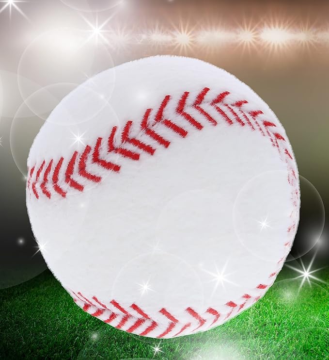 DolliBu Baseball Plush - Fluffy Soft Plush Ball for Playing Catch with Kids, Playtime Squishy Baseball Plush Toy for Girls and Boys 3 Inch