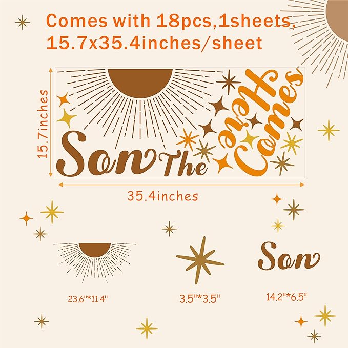 Baby Shower Party Decal Here Comes The Son Backdrop Decal