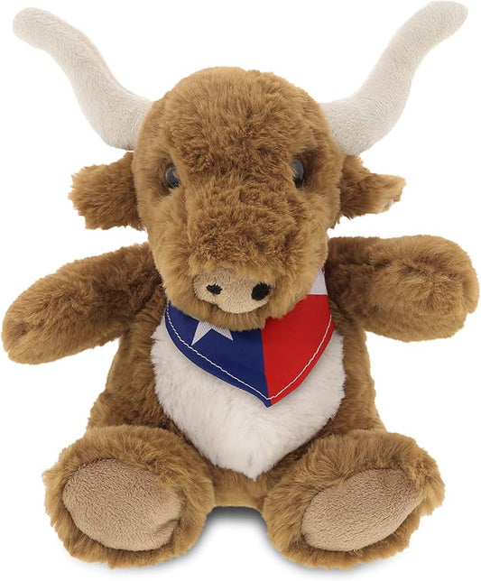 DolliBu Plush Texas Longhorn Stuffed Animal - Soft Plush Huggable Texas Longhorn Plush, Adorable Playtime Plush Toy 8 Inches
