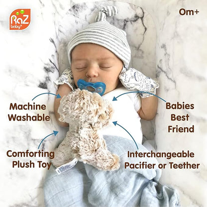 RaZbaby JollyPop Pacifier, Holder w/Detachable Baby Pacifier 0M+, 100%