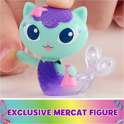Gabby's Dollhouse, Celebration Series Mercat Bobble Figure with Dollhouse Furniture and Accessories 3 and