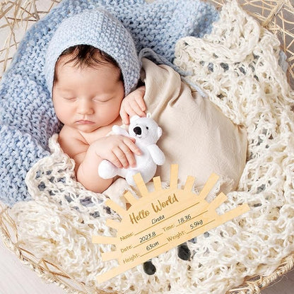 R HORSE Baby Birth Announcement Sign with Marker Pen, Boho
