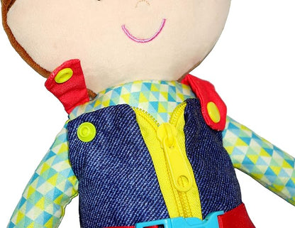 June Garden 15.5" Dressy Friends Lucas - Educational Stuffed Plush Doll for Kids and Toddlers 2 Years and Up