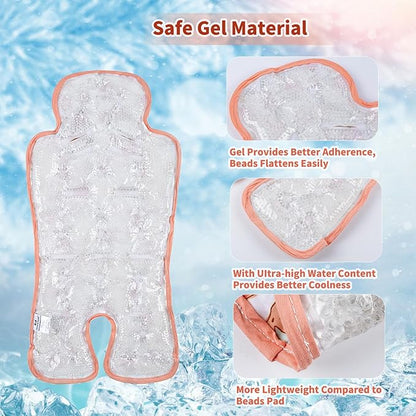 Gel Car Seat Cooler Pad Summer Universal Baby Stroller Ice Cushion Cooler Mat Cooling Seat Liner for Babies Multifunctional Baby Baby Cushion Chair (Strawberry)