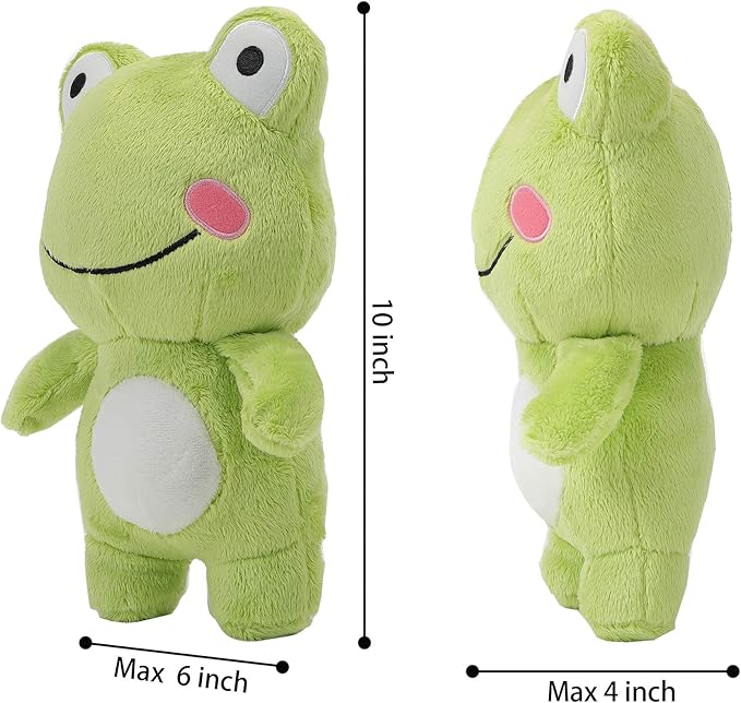CAZOYEE Super Soft Frog Stuffed Animal Plush Toy, Cute Frog Plush Doll 10”