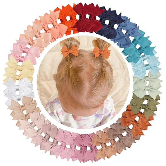CLLOT Hair Bows, 42PCS 2" Fully Lined Bows Clips for Girls