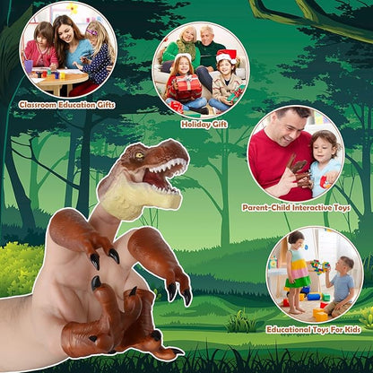 HugOutdoor New T-Rex Dinosaur Finger Puppet Toy Cosplay Novelty Christmas