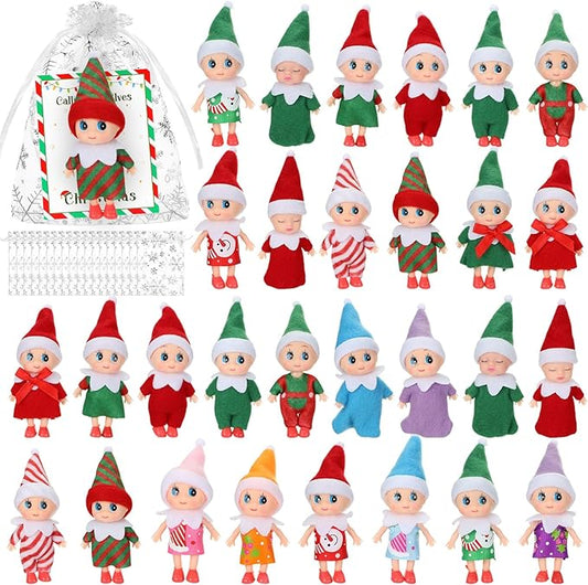 Syhood 36 Christmas Plush Elf Doll Set 36 Pcs Mini 36 Pcs 36 Pcs