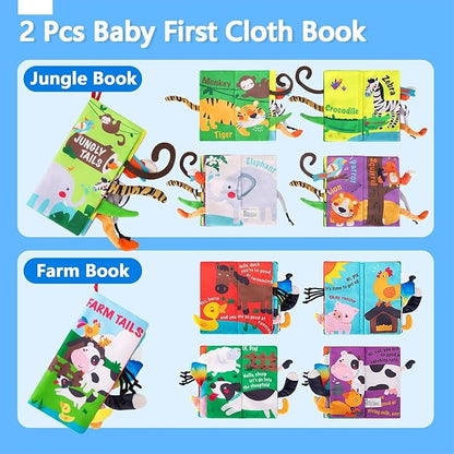 beiens Baby Books 0-6 Months, 2PCS Baby Toys 0-3-6-12-18 Months