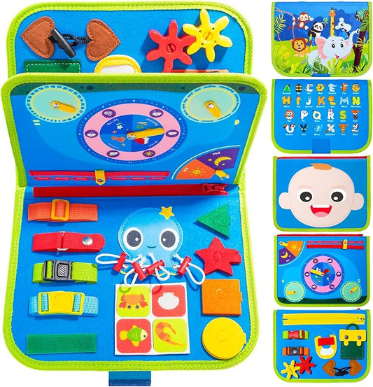Hely Cancy Toddler Busy Board, Montessori Toys for 0 1 2 3 4 5