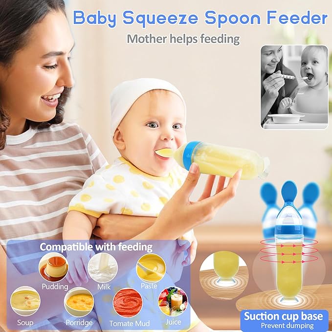 WAJIAYON Baby Fruit Feeder Pacifier - 12 Pack | 2 Baby Fruit Food Feeder Pacifier & 1 Baby Food Dispensing Spoon