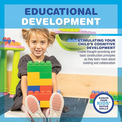 UNiPLAY Plump Soft Building Blocks - 24-Piece Jumbo Stacking Multicolor Set for Early Cognitive Development and Creative Play 3 Months+