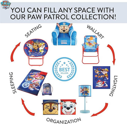 Idea Nuova Paw Patrol Skye Toddler 19” Folding Saucer™ Chair with Pink Metal Frame, Ages 3+