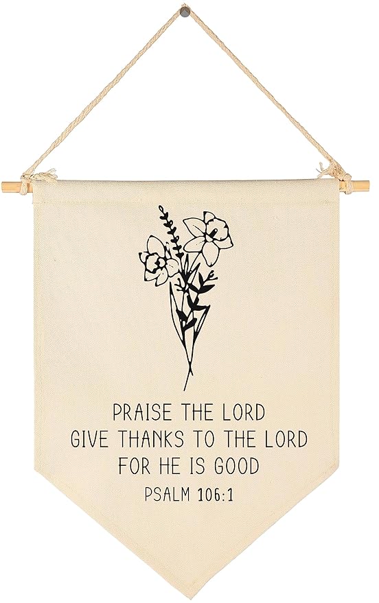Praise the Lord-Botanical Bible Verse Hanging Flag Decor-Living Room Bedroom