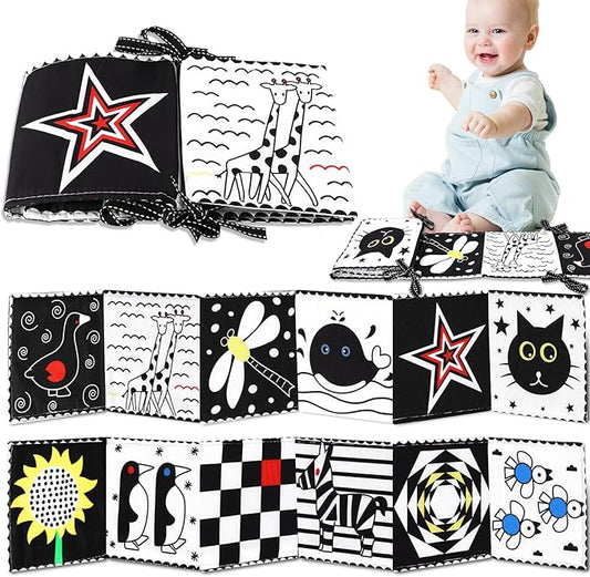Baby Toys Black and White High Contrast Newborn Toys for 0-6, 6-12 Months