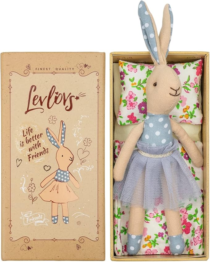 LEVLOVS Easter Bunny Ballerina Bunny Doll Mouse in a Matchbox
