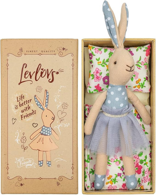 LEVLOVS Easter Bunny Ballerina Bunny Doll Mouse in a Matchbox