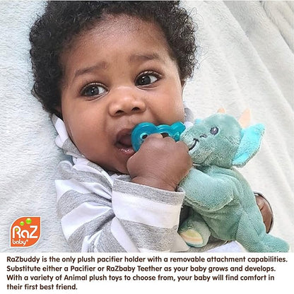 RaZbaby JollyPop Pacifier, Holder w/Detachable Baby Pacifier 0M+, 100%