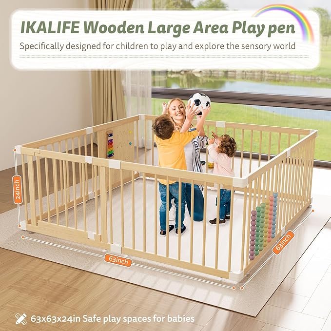 Baby Fence Baby Play Yard with Door 63?Ø├?3??