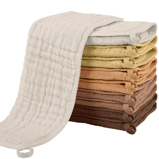 Yoofoss Muslin Burp Cloths for Baby 10 Pack 100% Cotton 20''X10'' Super