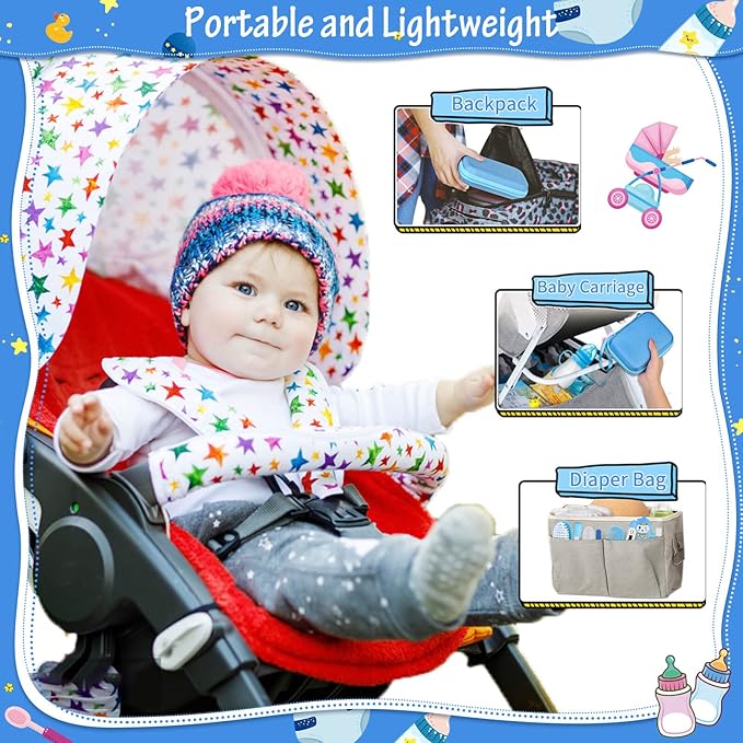 28Pcs Baby Healthcare and Grooming Kit modacraft Baby Safety Set with Hair Brush Lighting Ear Cleaner Nail Clippers Scale Measuring Spoon for Nursery Newborn Baby Girls Boys Kids Blue