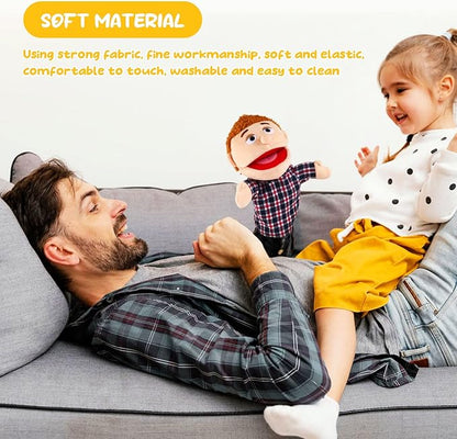 1 Pcs Family Hand Puppets 12 Inch Grandparents, Mom & Dad