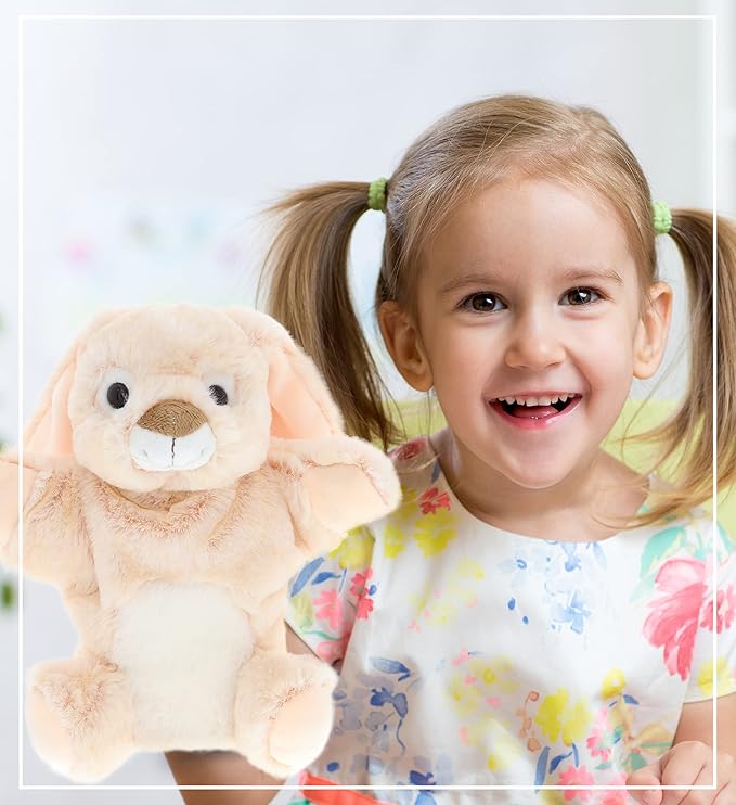 DolliBu Rabbit Plush Hand Puppet For Kids - Soft Plush