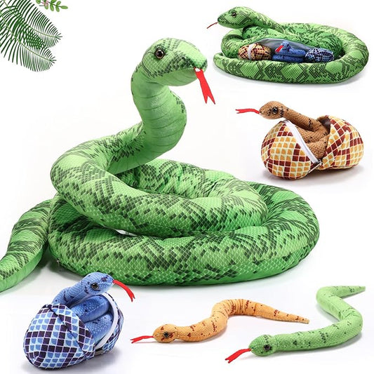 Hiboom 7 in 1 Snake Plush Toys 118 Inch Giant