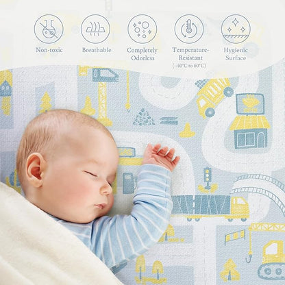 Super 1 Inch Thick Premium Quality Exercise & Baby Foam Play Mats - Expandable Large Non-Toxic Odorless Floor Mat 6 Tiles 6x4ft -Peel-Resistant