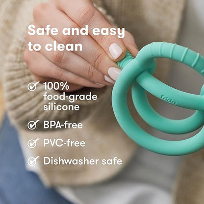 Frida Baby Get-A-Grip BabyTeether for Teething Relief | 100% Food-Grade Silicone Teething Toys for Baby 0-6, 12 18 Months