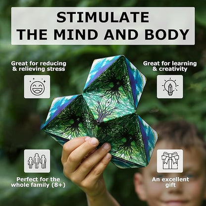 SHASHIBO Shape Shifting Box - Award-Winning, Patented Fidget Cube w/ 36 Rare Earth Magnets 70 Shapes, 4 pack)