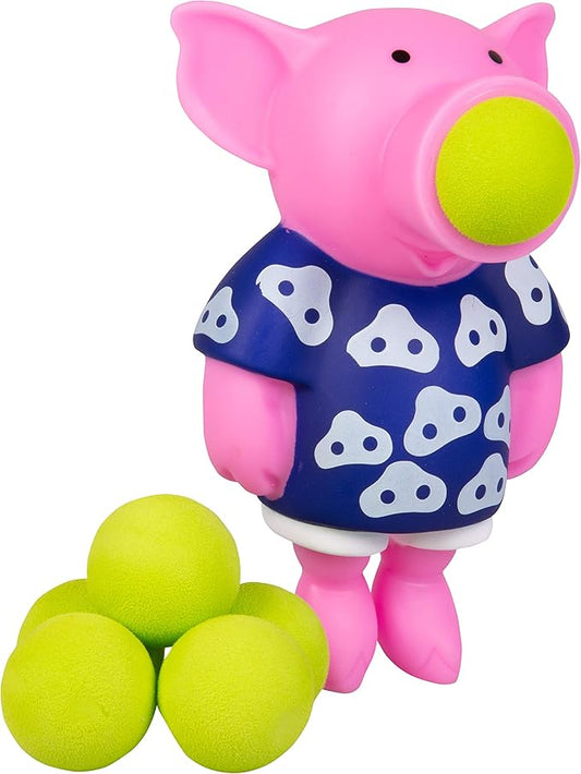 Hog Wild Pig Popper Toy - Shoot Foam Balls Up to 20 Feet 6 Balls 4+