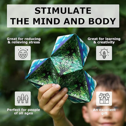 SHASHIBO Shape Shifting Box - Award-Winning, Patented Fidget Cube w/ 36 Rare Earth Magnets 70 Shapes,