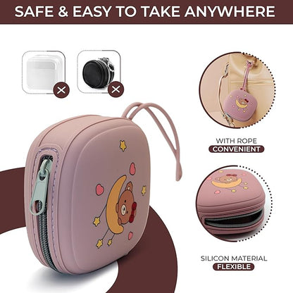 Ecliff Silicone Pacifier Holder Case - Durable, Silicone Pacifier Case for Diaper Bag
