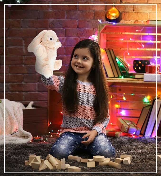 DolliBu Rabbit Plush Hand Puppet For Kids - Soft Plush