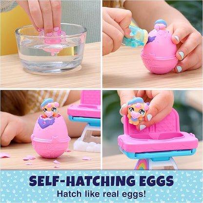 Hatchimals Alive, Hungry Hatchimals Playset with Highchair Toy and 2 Mini Figures in Self-Hatching Eggs 3 and