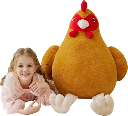 IKASA Giant Chicken Stuffed Animl Plush Toy,Big Large Jumbo Soft Toys 25.5" Huge