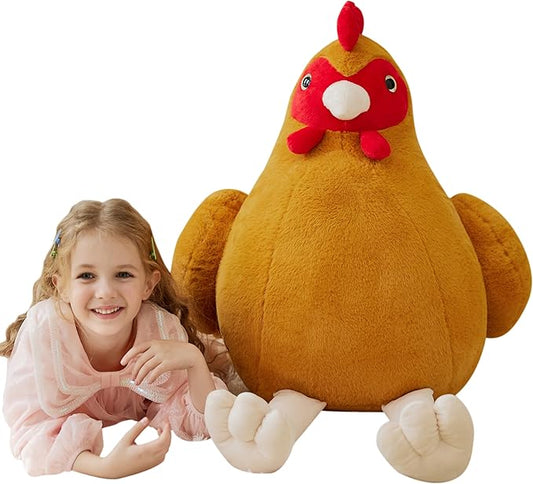 IKASA Giant Chicken Stuffed Animl Plush Toy,Big Large Jumbo Soft Toys 25.5" Huge