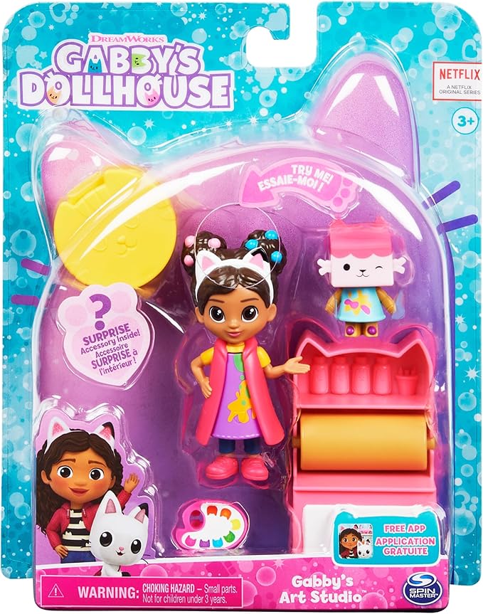 Gabby’s Dollhouse, Art Studio Set with 2 Toy Figures 2 Accessories, 3 and